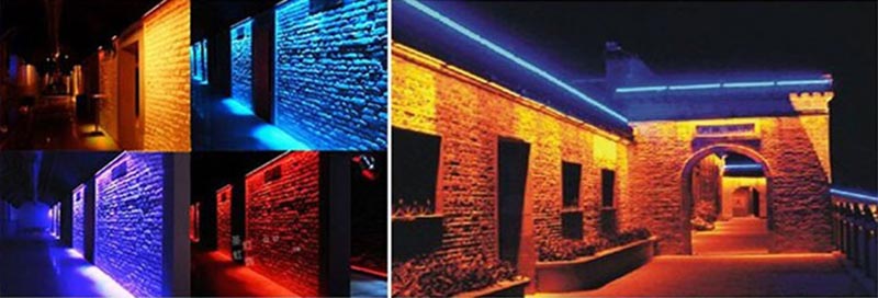 Lampada da parete lineare a LED con profilo esterno